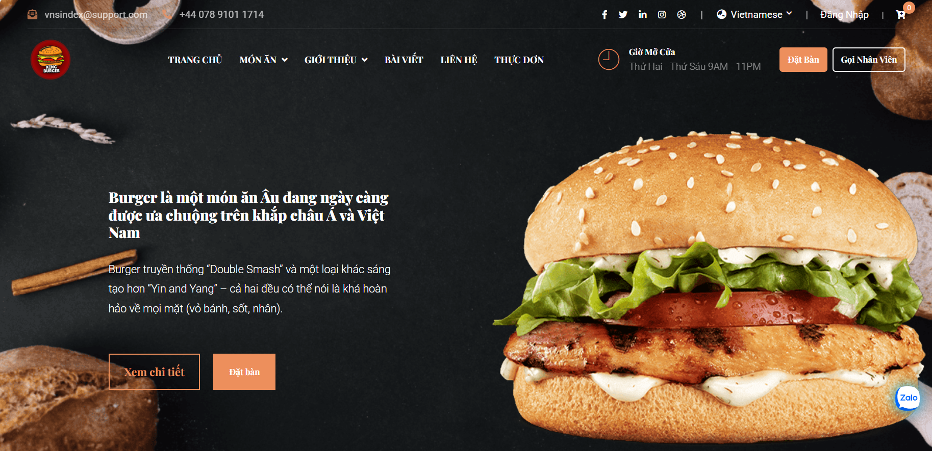 Burger | Website nhà hàng burger preview