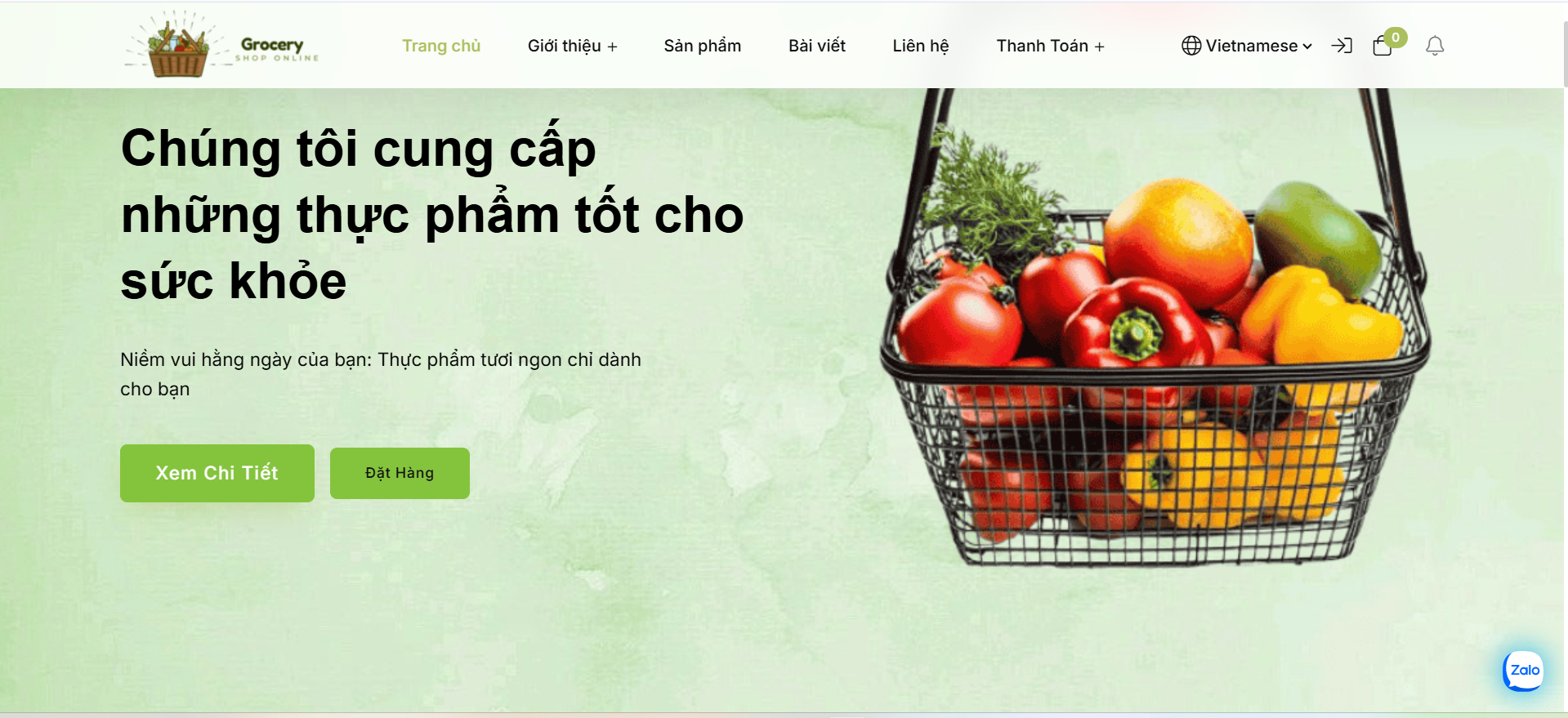 Grocery | Nền tảng mua sắm thực phẩm trực tuyến preview